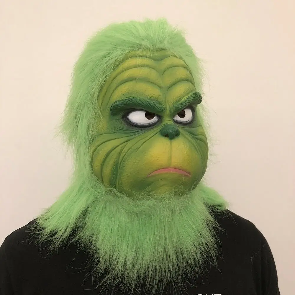 Как Grinch украли Рождественский наряд костюм взрослых мужчин Рождественская вечеринка Косплей Санта Grinch костюмы маска шлем