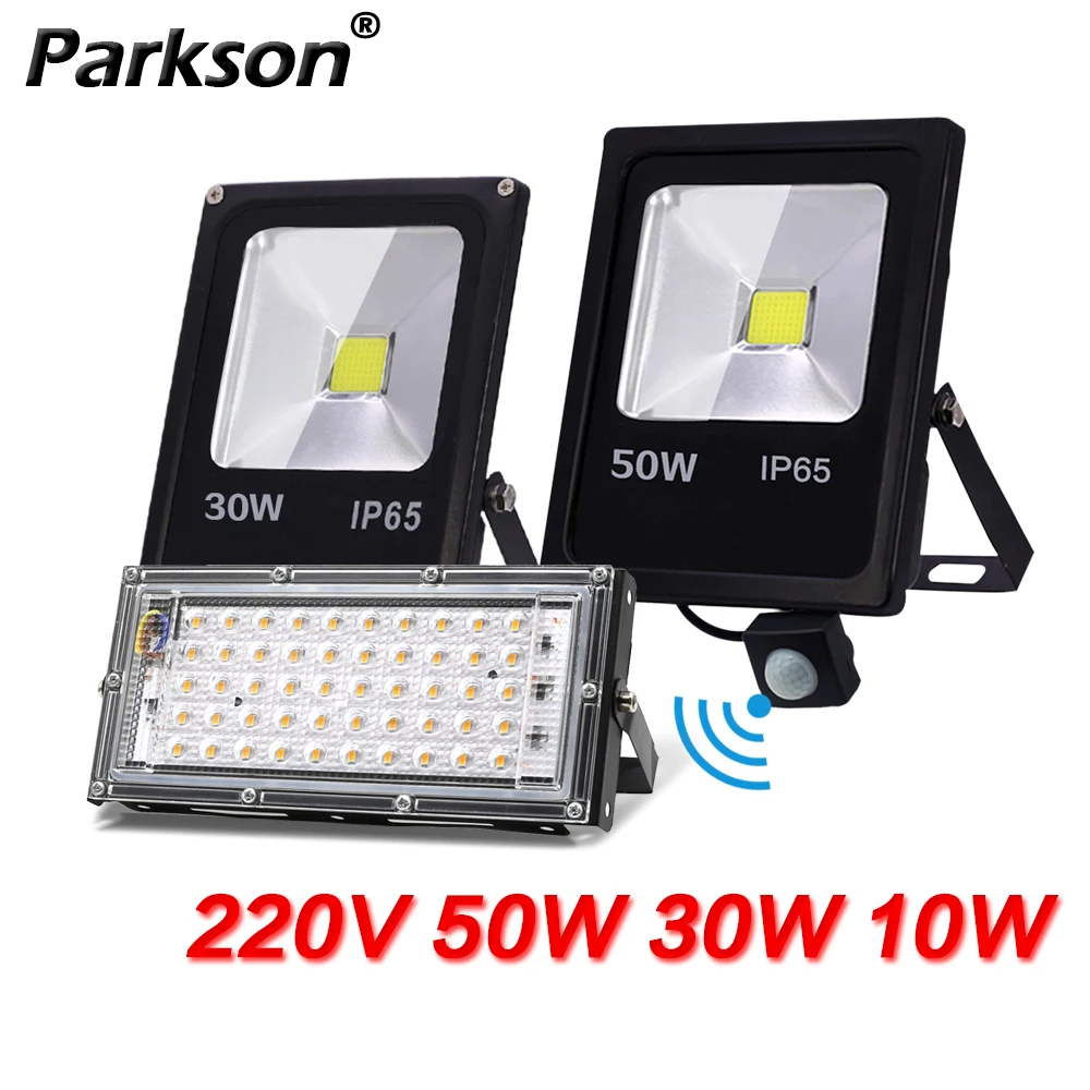 Motion Sensor Spotlight 220V 240V LED Floodlight Ourdoor Lights Lighting 10W 30W 50W 100W IP65 Reflector Flood Light Garden | Освещение