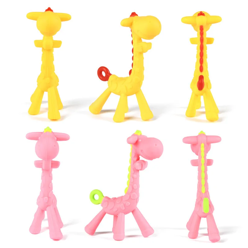 Baby teeth that fawn molar rod giraffe to bite the teether safty Baby Teether Pacifier Cartoon Teething Nursing Silicone