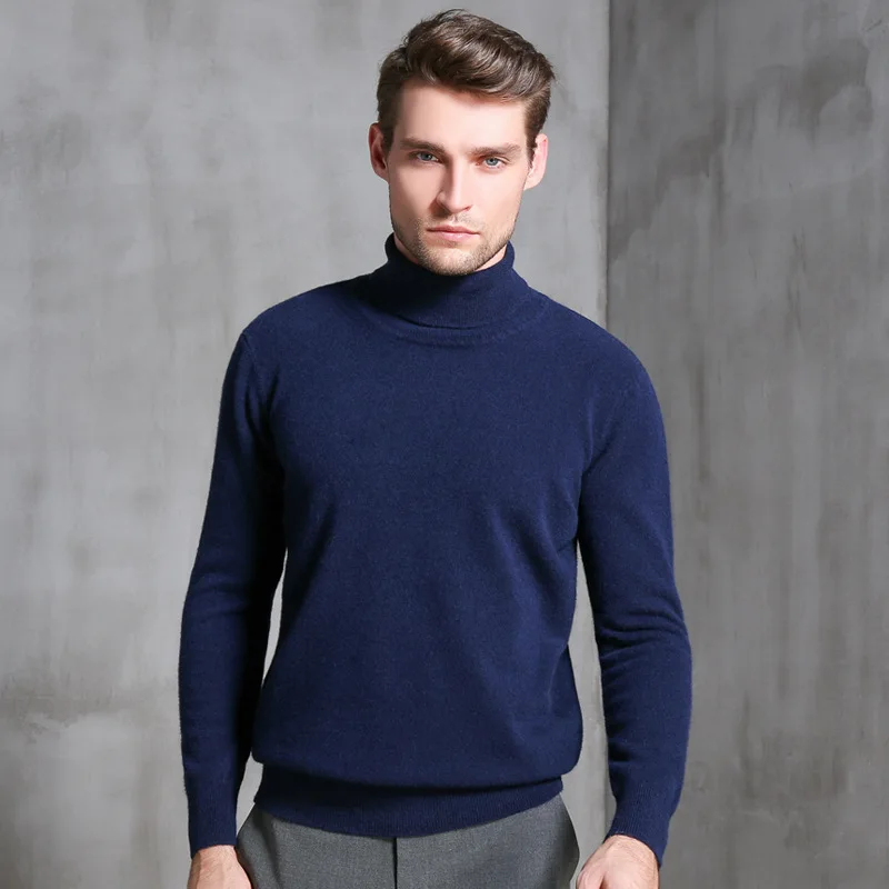 

Autumn And Winter New Style Pure Wool Korean-style Men High Collar Woollen Sweater Men's Thick High Collar Sweater Base Shirt Sw