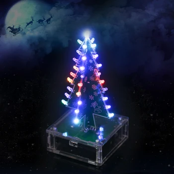 

DIY Colorful Easy Making LED Light Acrylic Christmas Tree with Music Electronic Learning Kit Module
