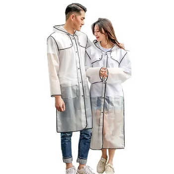 

Women Men Unisex Waterproof Jacket Clear EVA School Bag Raincoat Outdoor Camping Rain Coat Hooded Poncho Rainwear