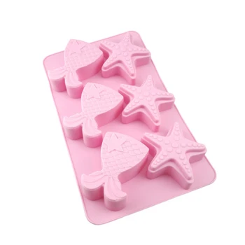 

Ocean Series Fishtail Starfish Silicone Cake Mold Fondant Decorating Tools Cookware Chocolate Baking Cake Decoration Pastry Mold