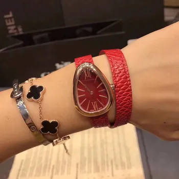 

Hot Brand Genuine Leather Snake Shope Women Watch Luxury Classic Ladies Fashion Quartz Watch Female Wristwatches Gifts For Women