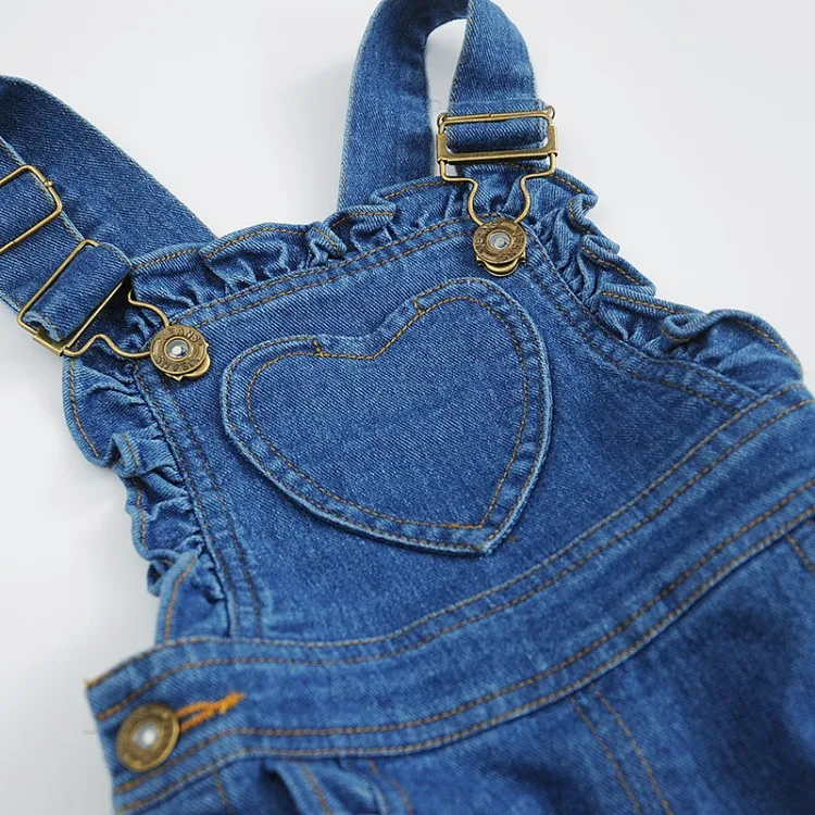 

Childrenswear Cowboy Suspender Pants 2018 Spring And Summer Autumn Heart Medium-small Children Baby Camisole Pants