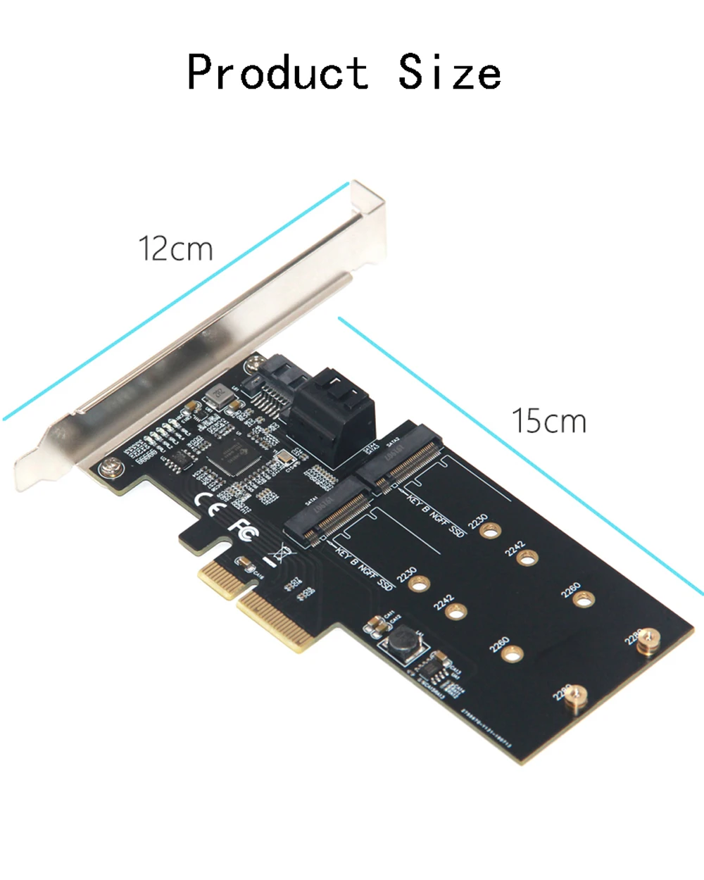 SATA Raid контроллер SATA Raid M.2 PCI Express Raid Card 2 порта SATA3.0 6 Гбит/с+ 2 порта M.2 NGFF SSD B Ключ Поддержка RAID0 RAID1 AHCI