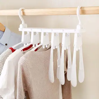 

6 in 1 Foldable Clothes Coat Hanger Drying Rack with Dual Hook