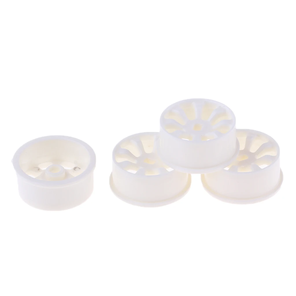 4Sets 1:24 RC Rock Crawler Rubber Tires & Plastic Wheel Rim Set for A252
