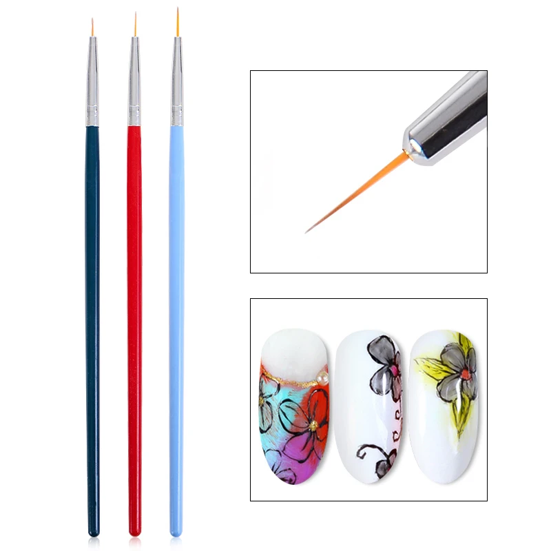 Кисточки для маникюра, набор инструментов для дизайна ногтей, 3D гелевые акриловые кисти, карандаш для рисования, кисть для дизайна ногтей, кисти для ногтей, Naccessoires - Цвет: AK3207
