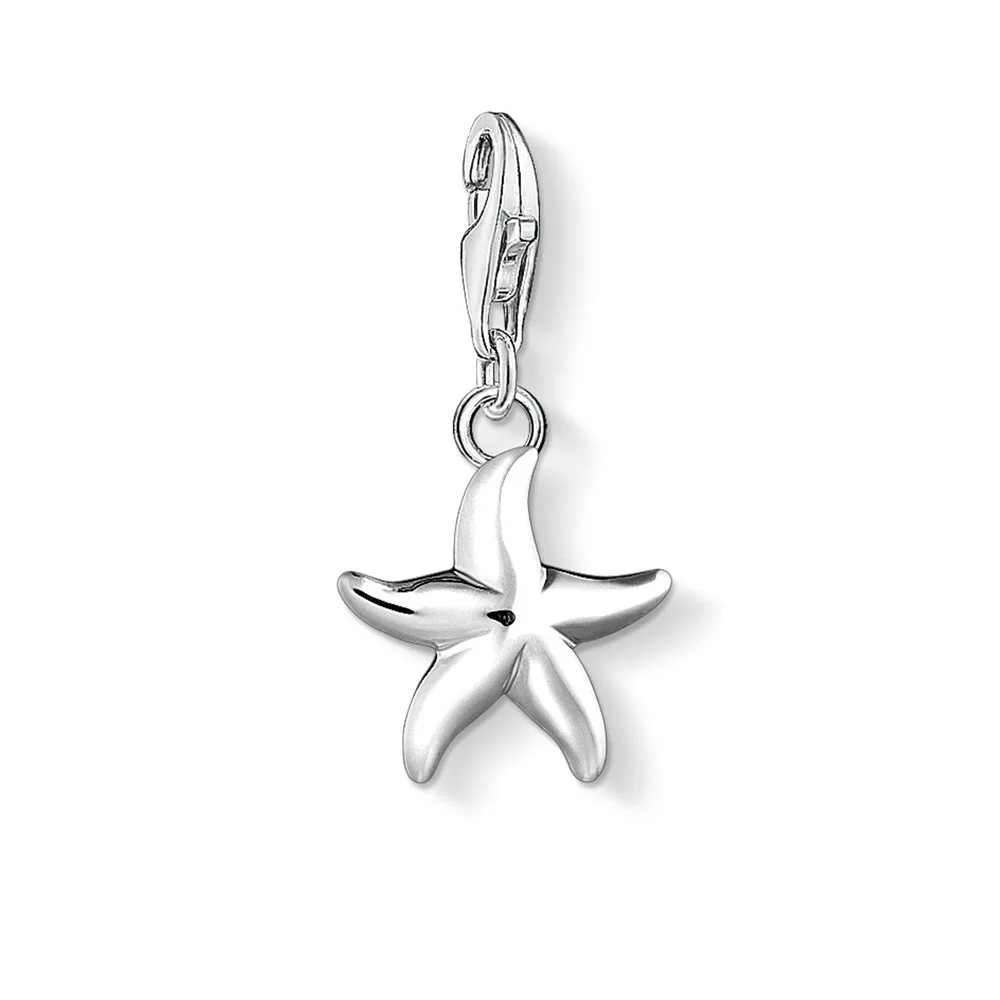 Little Cute Starfish Pendant Charms 925 Sterling Silver Jewelry Making