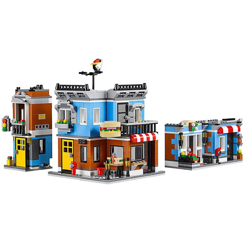 

Mini City Street Series Food Candy 31050 Corner Deli Shop Bookstore MOC Building Blocks Kids Educational Toys