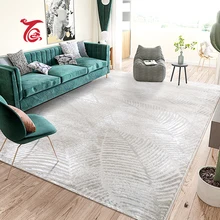 Простой и Современный домашний декор, ковер для гостиной, модные Коврики для спальни, серебристые моющиеся листья dywan