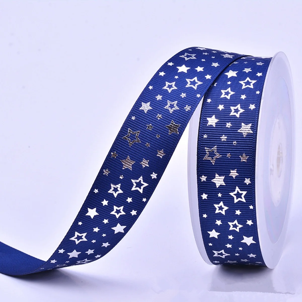 25mm 5Yards Stars garment accessories Heat transfer printing gift wrapping belt DIY baking Polyester ribbon Hair Bow Sewing