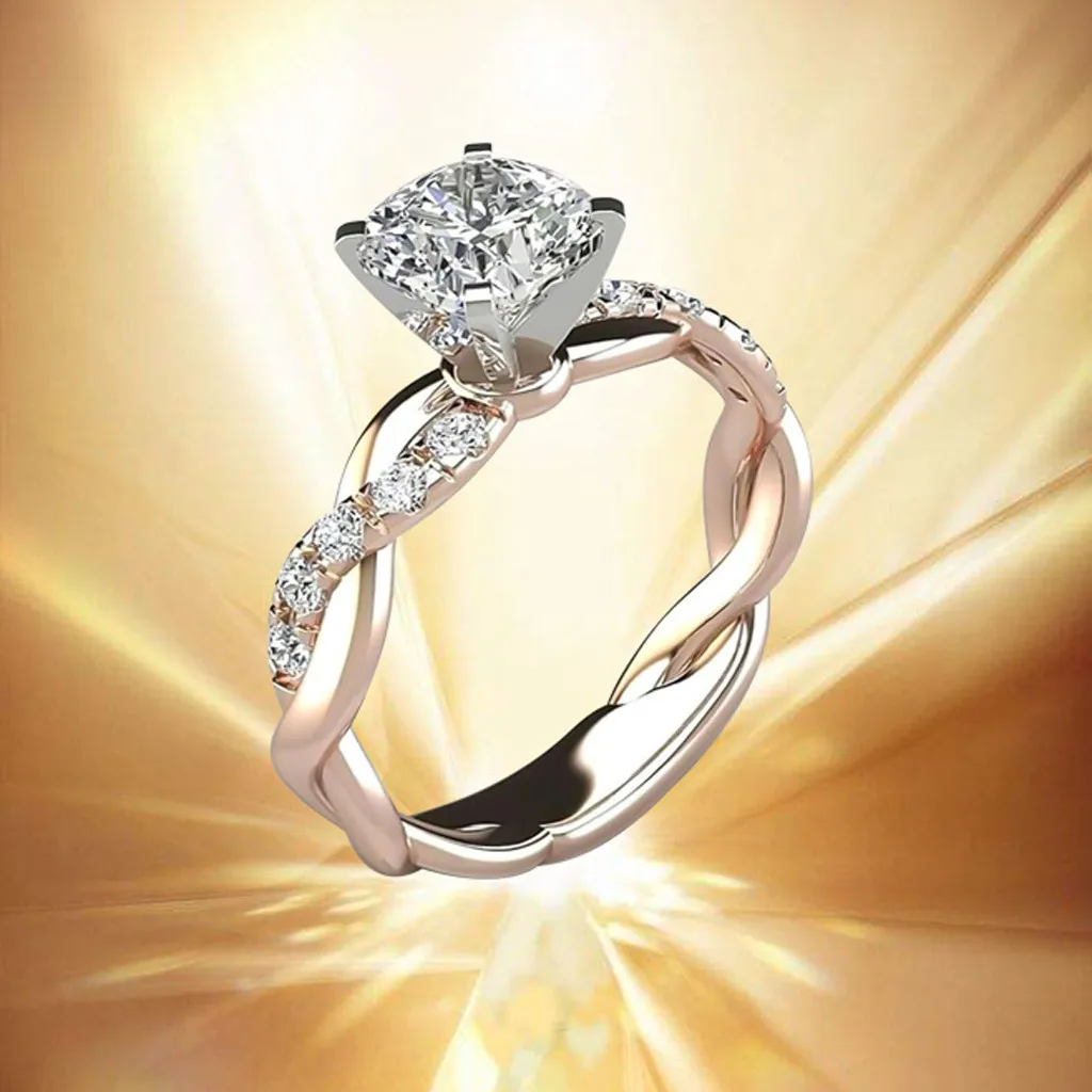 Новое Трендовое обручальное кольцо с кристаллами дизайн горячая распродажа для женщин Свадебные циркониевые Элегантные кольца с бриллиантами Женские свадебные аксессуары 122