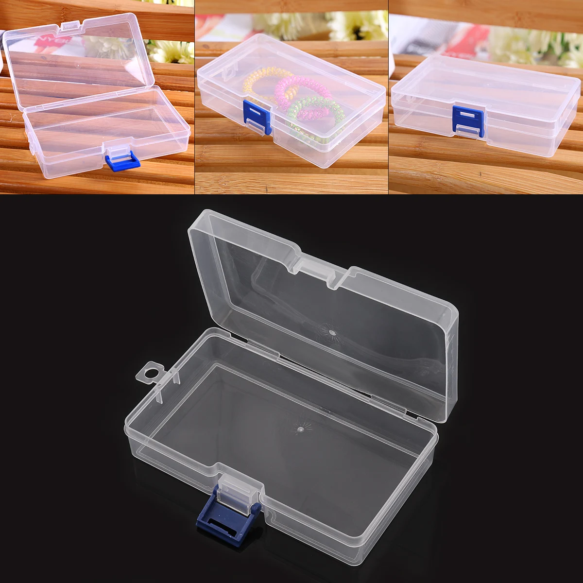 Transparent  PP  Portable Multipurpose Organizer Container Storage Box Fit for Household Daily / Cosmetic / Jewelry