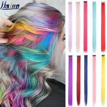 HAIRRO syntetyczny 53 kolorowy klips w jednym kawałku na doczepiane włosy Ombre Pure Color proste długie włosy sztuczne włosy dla kobiet tanie tanio Włókno odporne na wysoką temperaturę 2 cale z 1 zaciskiem CN (pochodzenie)