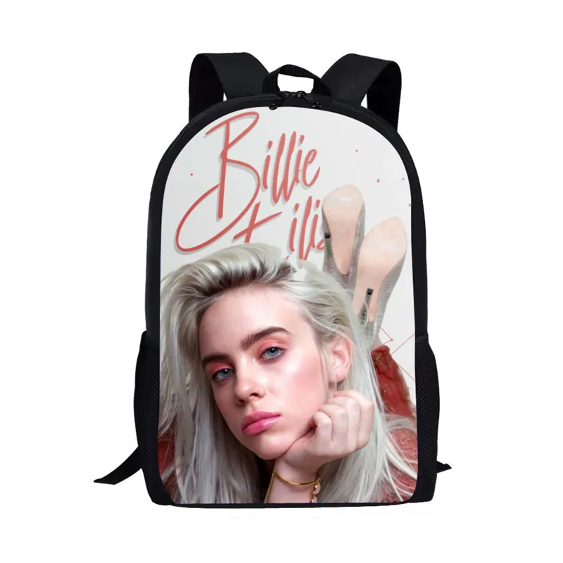 Billie Eilish Рюкзак Back To School 16 дюймов детская школьная сумка пакет для маленькой девочки распылитель ранцевого типа для подростков 3 шт./компл. школьная сумка mochila escolar - Цвет: LH1100C