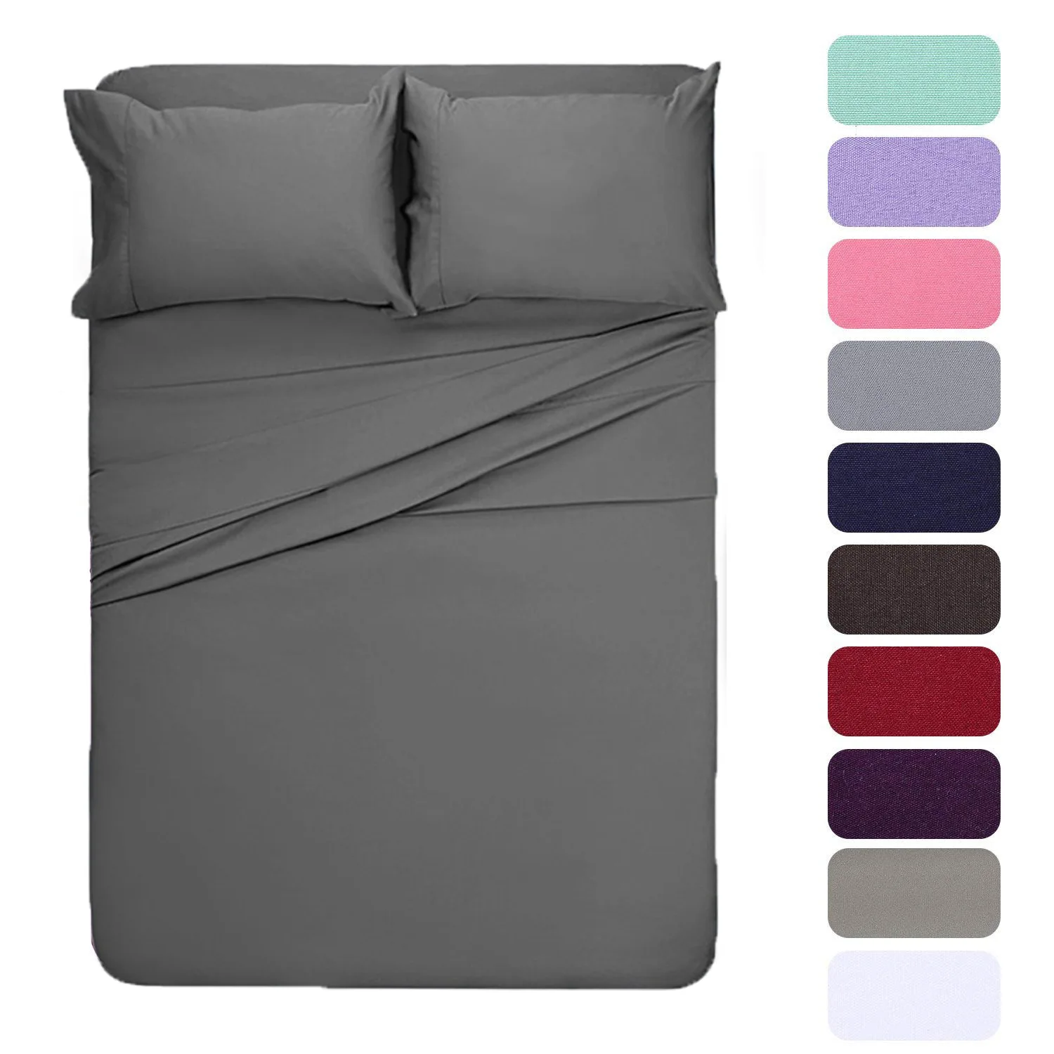 Western Solid Color Bed Cover With Elastic Home Band Bedding Set Pillow