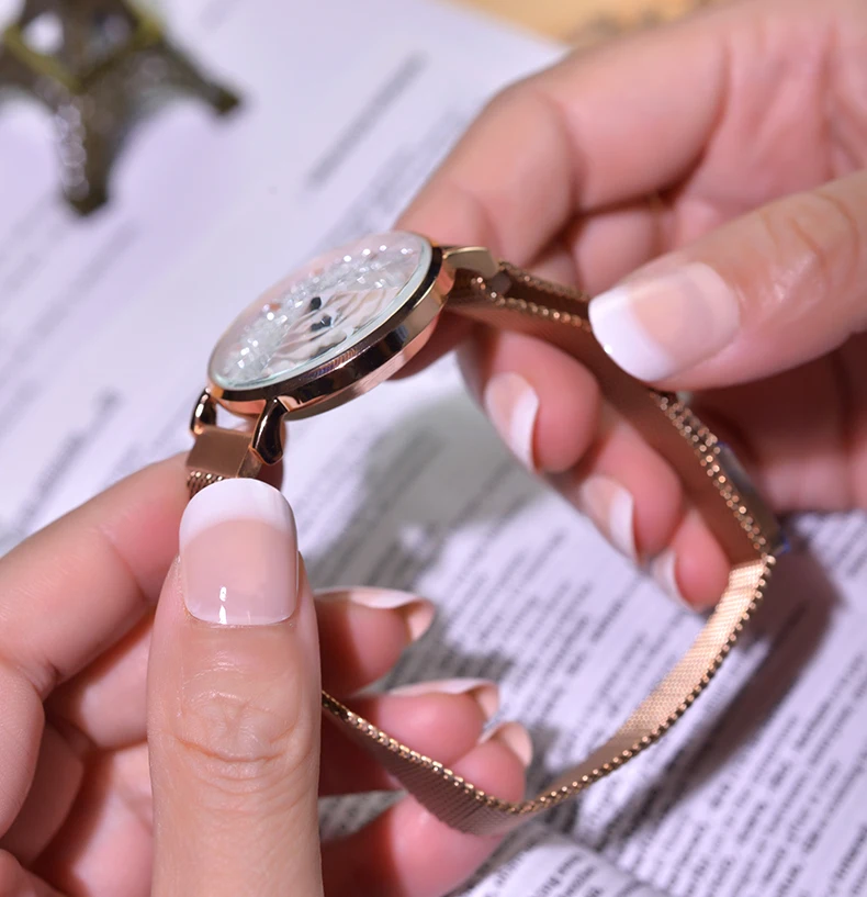 Роскошные магнитные женские часы Звездное небо женские часы розовое золото водонепроницаемые женские наручные часы Relogio Feminino Reloj Mujer