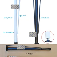 4 шт./партия H72CM Североевропейский кофейный, чайный столик, планка для выравнивания ног, блестящая белая черная шпилька