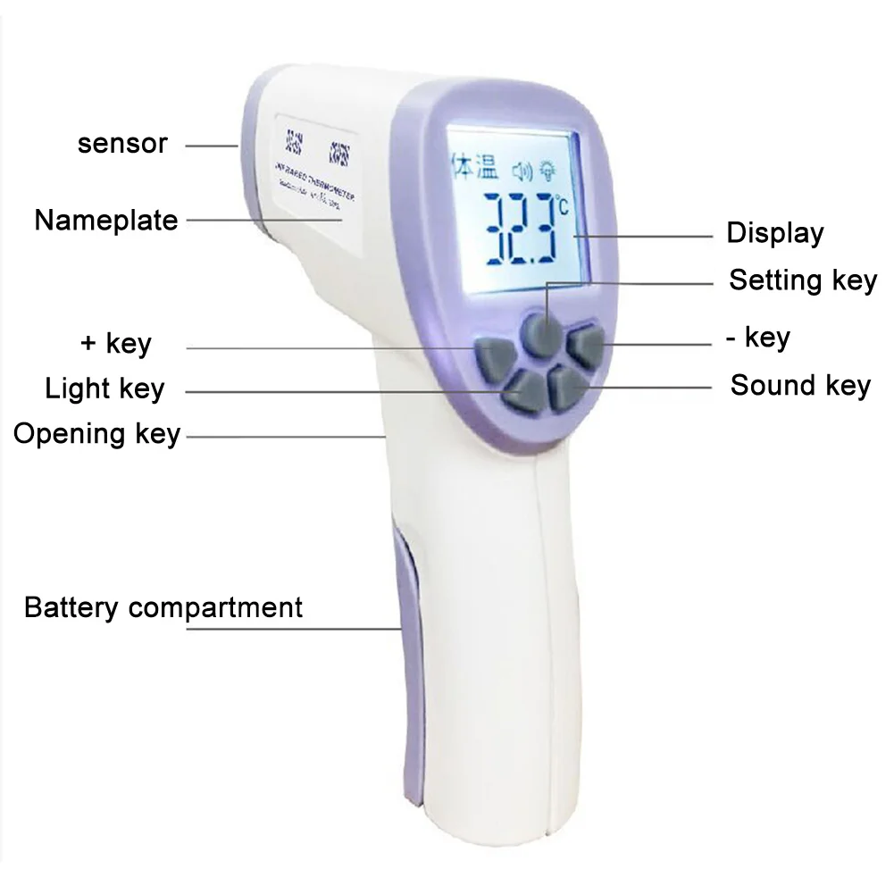 

Infrared Thermometer Home Digital Display Body Non Contact Contactless Forehead Thermometer for Adults and Children