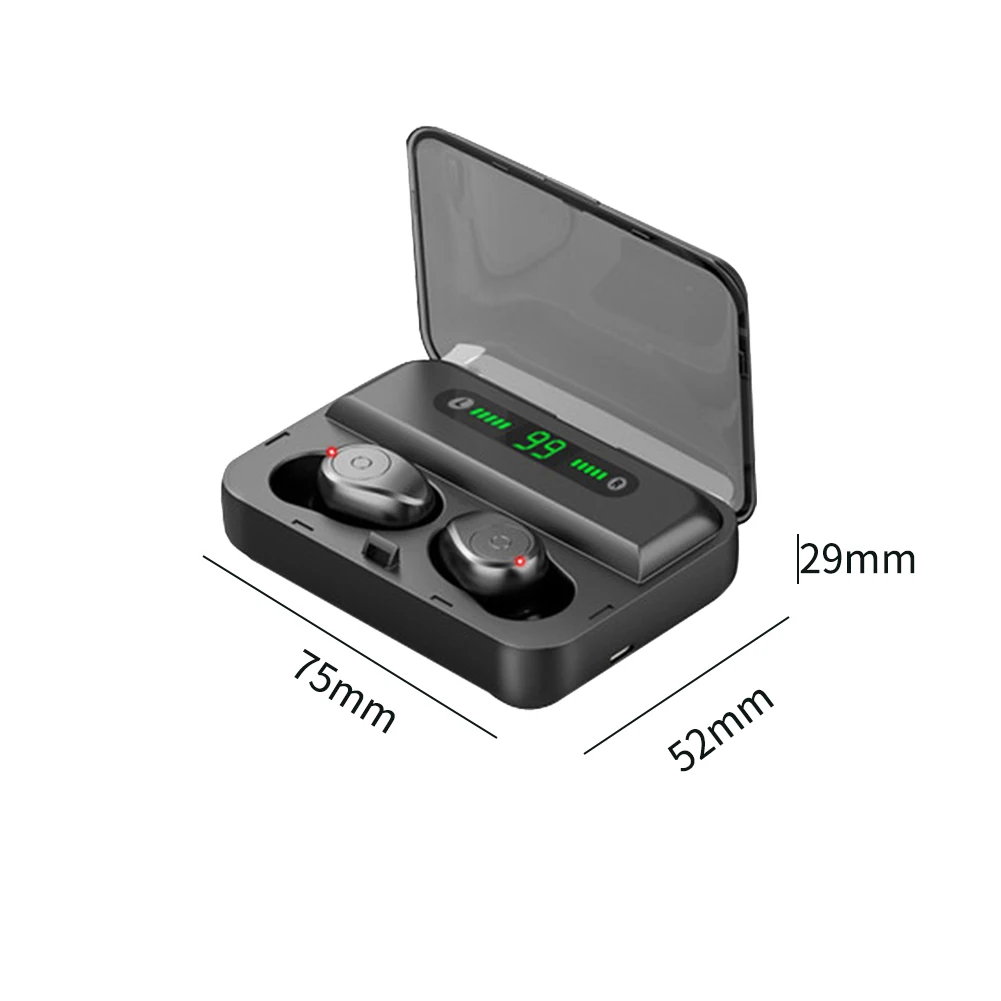 S590 Автоматическое Сопряжение светодиодный с цифровым дисплеем Hi Fi Bluetooth наушники Портативная зарядка коробка беспроводной сенсорный контроль стерео Спорт