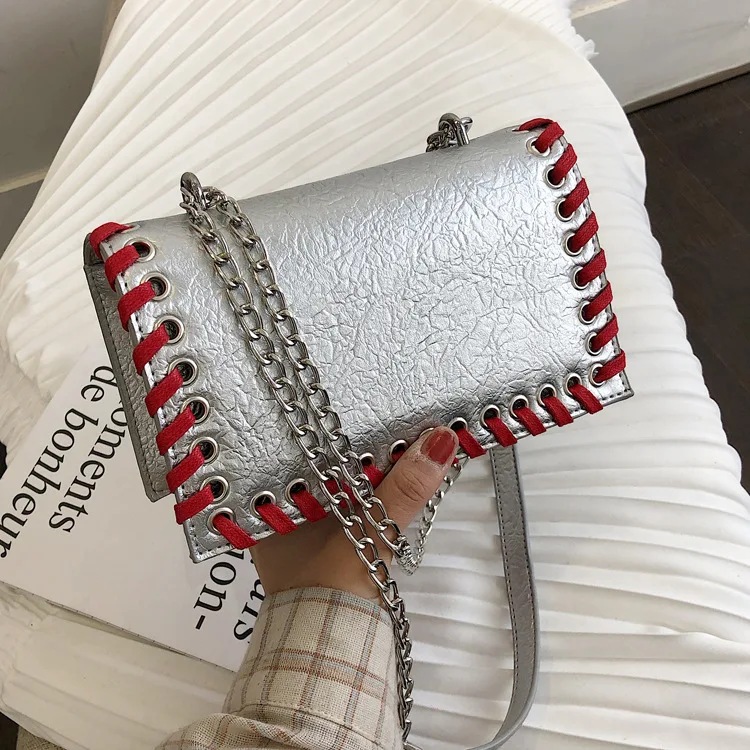 

Bag Women's Small CK WOMEN'S Bag 2019 New Style Contrast Color Weaving Square Sling Bag Chain Bag Fashion Crossbody/shoulder Bag