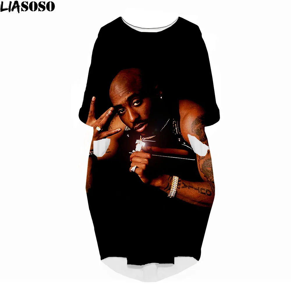 Tupac 2Pac 90's Rapper Vintage Dress Women Casual Rap Music Ladies Dresses  Funny Loose Long Sleeve Beach Kawaii Clothes Dress - AliExpress