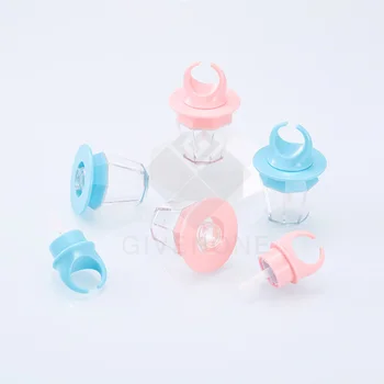 

wholesale 8ml Mini Ring shape Lip Gloss Empty Tube Transparent bottle Wand brush container Refillable Tube Lipstick Container
