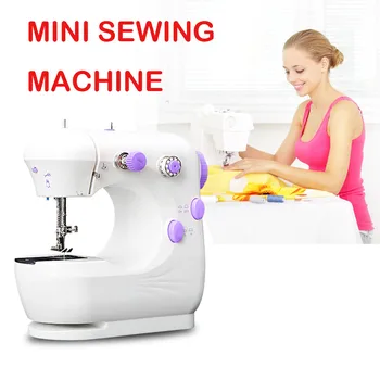 

Electric Household Sewing Machine Dual Speed Portable Tailor Small Mini Multifunction Automatic Tread Rewind Sewing Machine