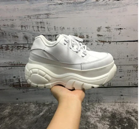 Кроссовки YEELOCA женские из натуральной кожи высокие на толстой подошве модная