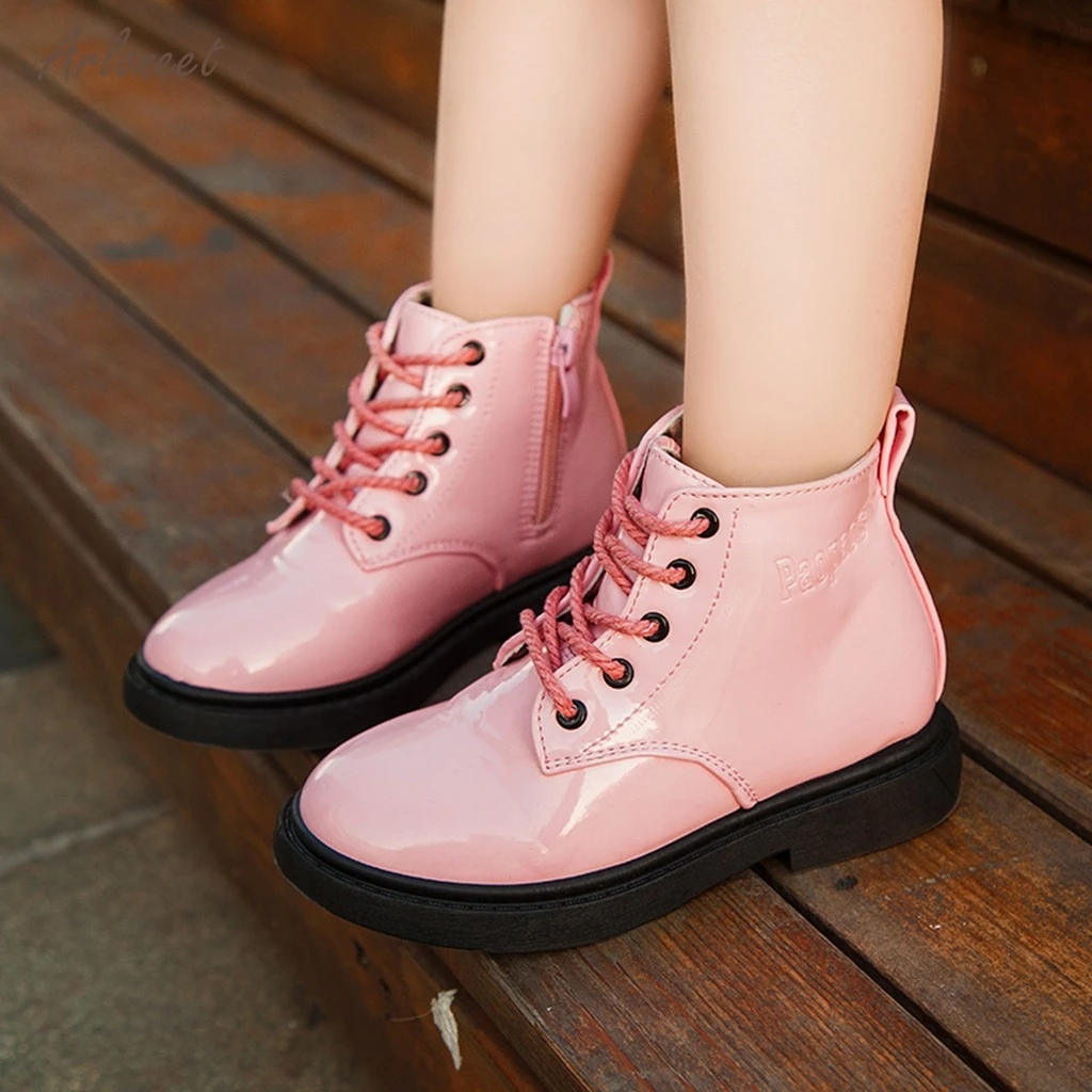 Winter Girls Martin Boots Shoes Solid Zip Sport Short Boots Casual Martin boots casual girls kids winter shoes for girls