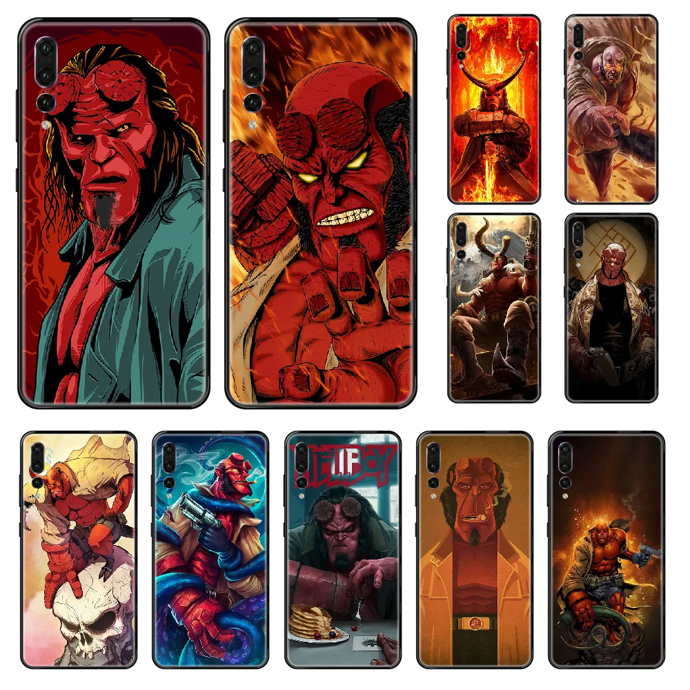 Чехол для телефона Hellboy Rise of the Blood Queen Huawei P 8 10 20 30 Smart Plus 2019 Z Lite Pro 2017 черный мягкий