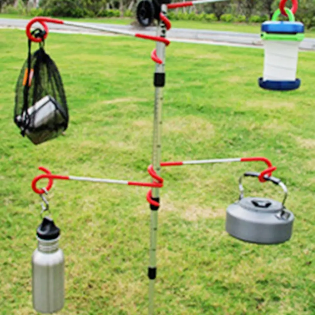 Multifunctional Design Outdoor Camping 2-way Lantern Light Lamp Hanger Tent Pole Post Hook Easy Outdoor Camping Wholesale