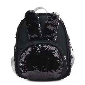 

Rabbit Ear Small Backpacks Women Nylon Sequins Satchel Shoulder School Bags Girls Casual Travel Knapsack Rucksack Mochila Mujer