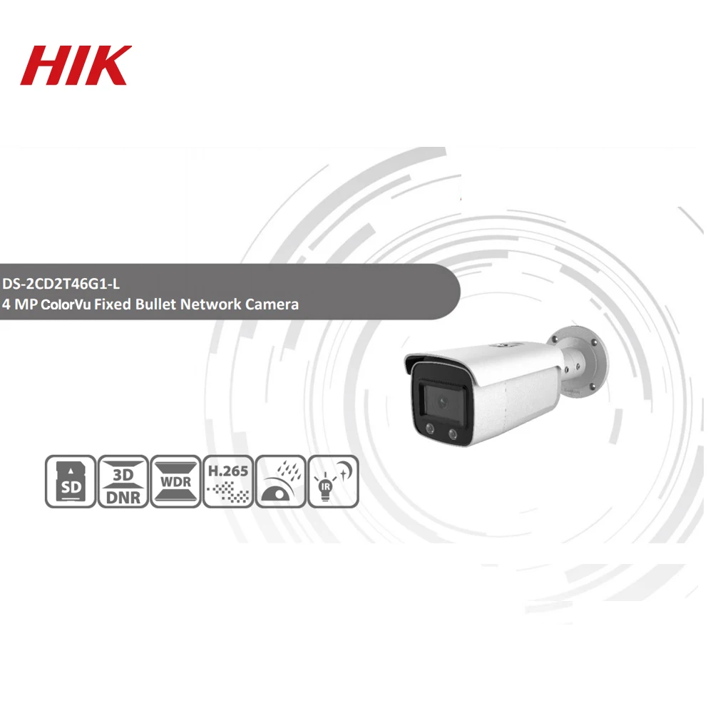 Оригинальная ip-камера Hikvision ColorVu, DS-2CD2T47G1-L, 4 МП, сетевая купольная ip-камера POE, H.265, камера видеонаблюдения, слот для sd-карты