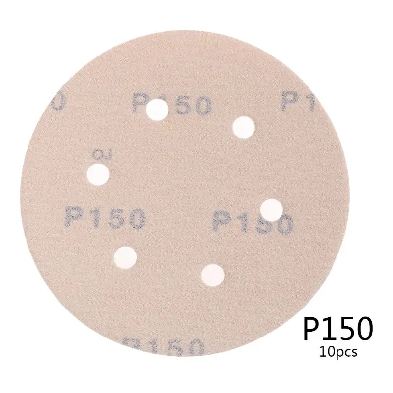 10 шт. 6 дюймов 6 отверстий шлифовальные диски 10 шт. 120 150 320 400 зернистость песка бумаги ассортимент крюк и петля шлифовальная бумага - Цвет: P 150