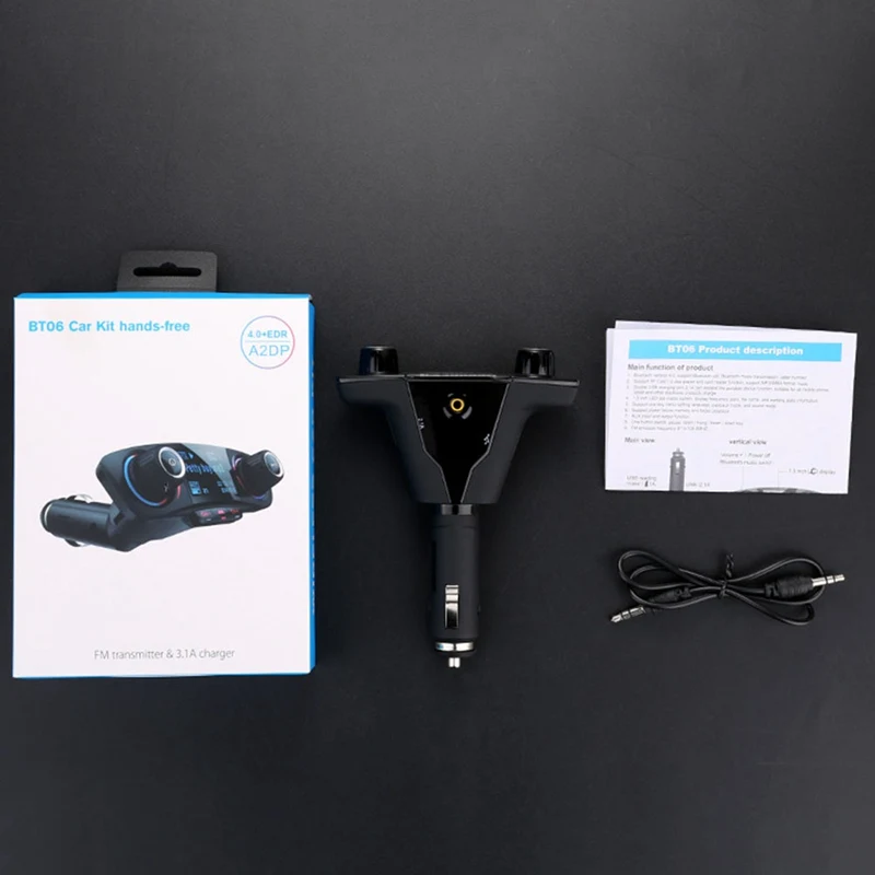 Bluetooth автомобильный комплект громкой связи FM передатчик MP3 музыкальный плеер 5V 2.1A зарядных порта USB для автомобиля Зарядное устройство