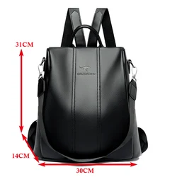 2022 Women Waterproof Anti-theft Leather Backpacks Bags For Girls Female Shoulder Bag Multifunction Traveling Backpack Mochilas