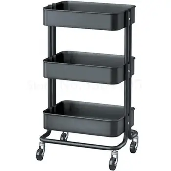 

Three Floor Movable Living Room Kitchen For Racks, Baby Products Trolley.