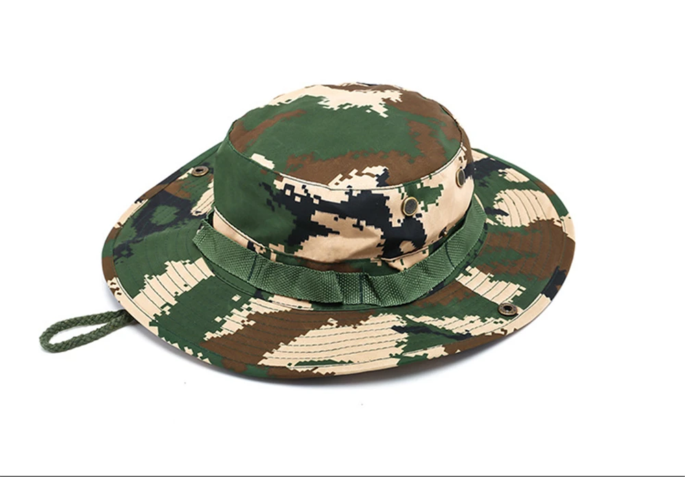 Открытый ведро лоскут шляпа дышащий Boonie Военная камуфляжная шапки рыбалка с широкими полями шляпы Защита от Солнца шляпа Рыбалка шапки