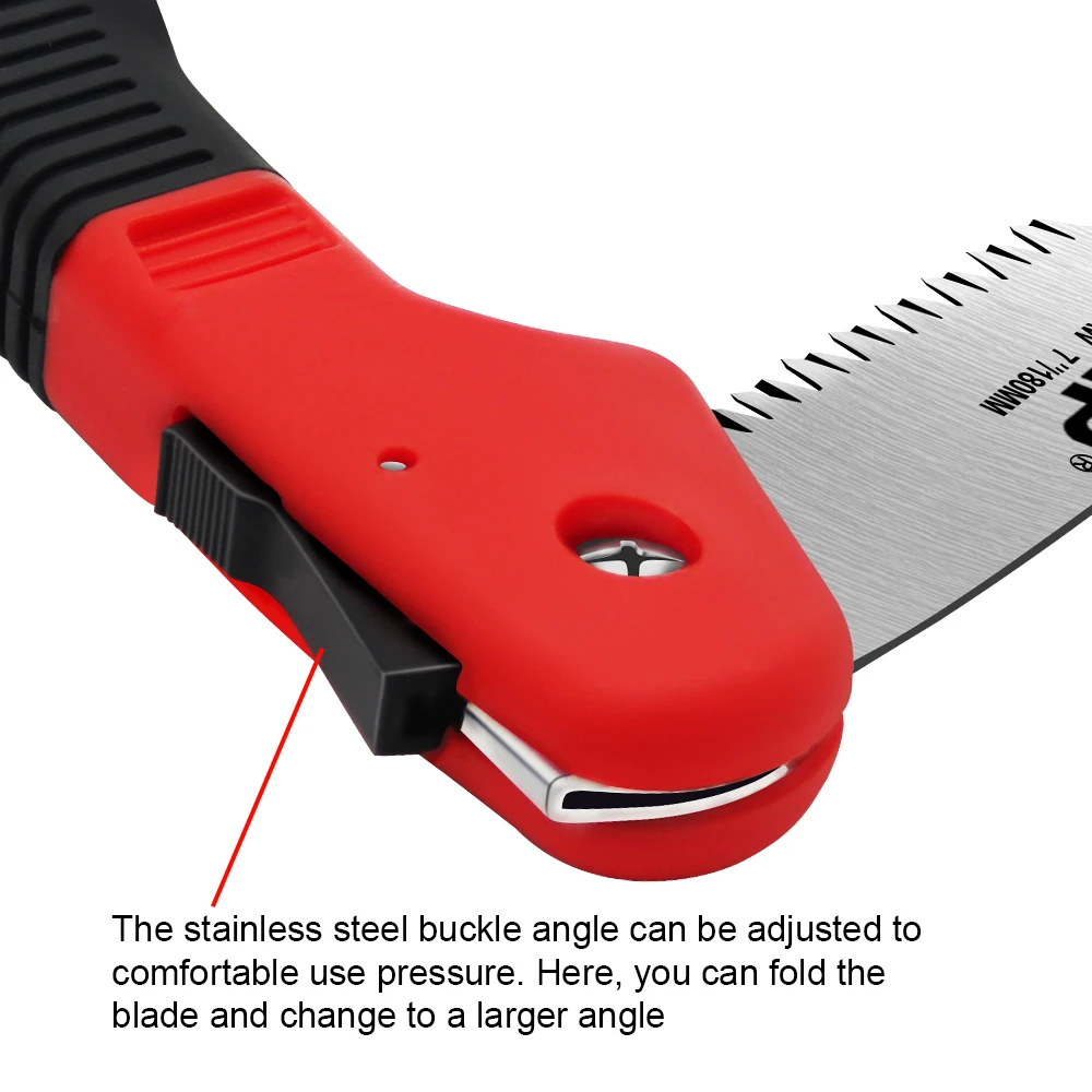 WISEUP Folding Saw Portable Camping Hand Saw with Gear Lock Carbon Steel Blade Gardening Trimming Woodworking Hand Tools 5