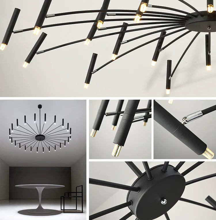 TRAZOS, современная люстра в форме дерева, 220 В, для фойе, черное предложение, столовая лампа, металлические люстры для спальни, креативный дизайн, Подвесная лампа