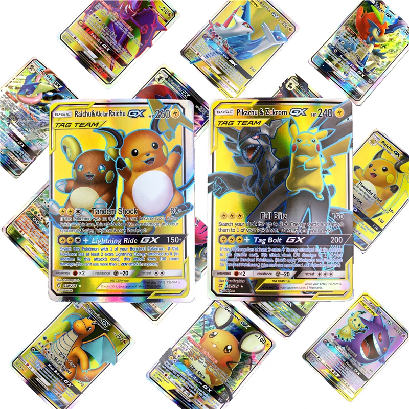 300 шт. без повтора карты Pokemon GX блестящие TAKARA TOMY игра битва карта торговля дети