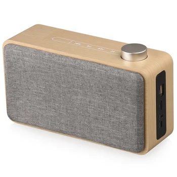 

Portable Wooden Bluetooth Speakers Portable Wireless Speakers Fm Radio Speakers Yellow Wood Grain