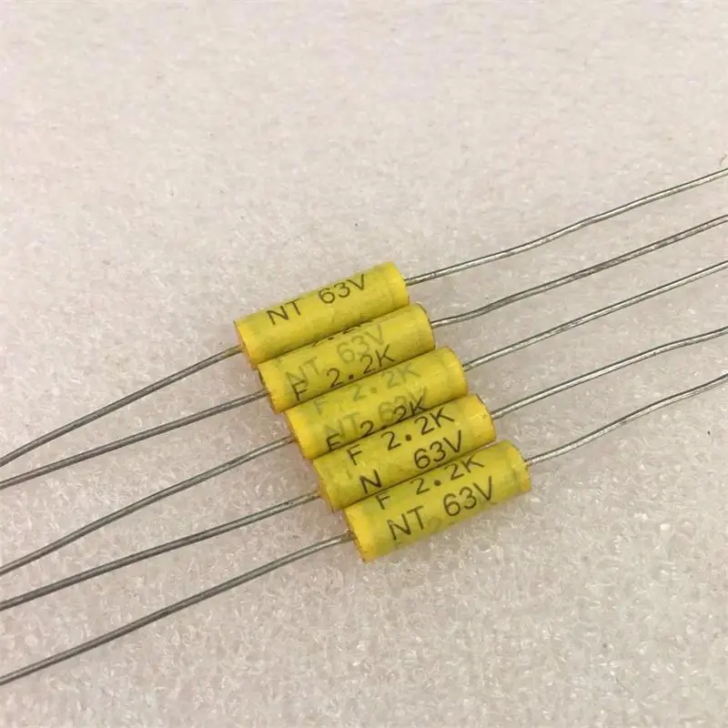 Конденсатор электроники NT 2,2 мкФ 63V 225K Axially Металлизированный пленочный конденсатор 6*18 мм