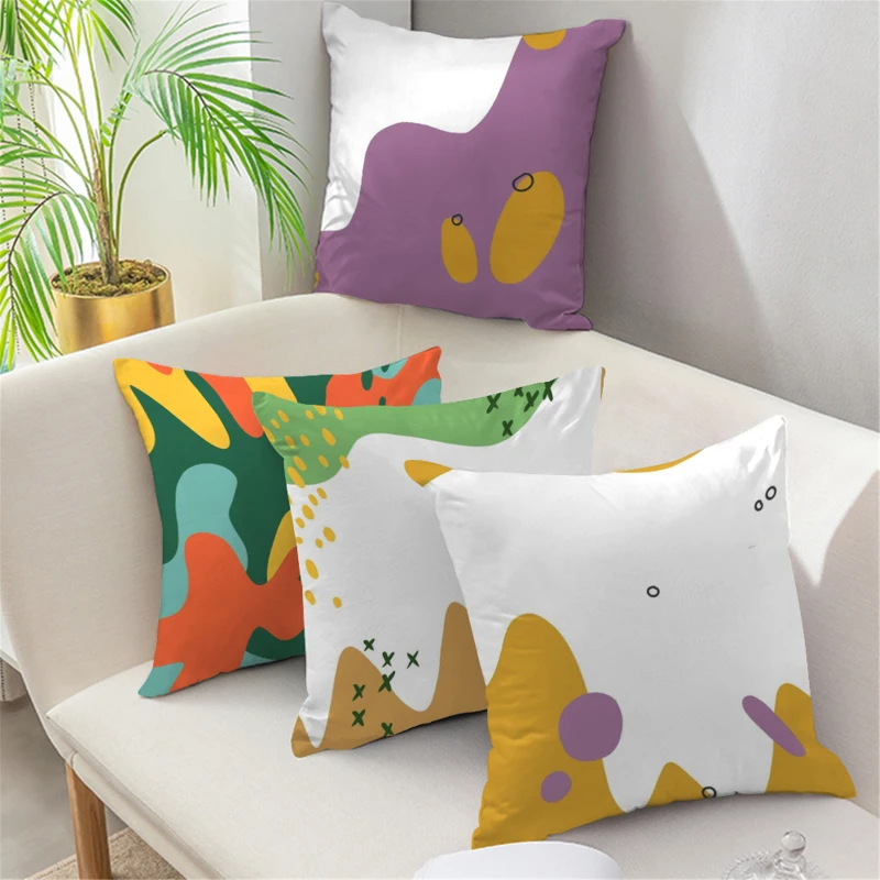 

Colorful Geometric Pillowcases Abstract Pattern Colorful Cartoon Decorative Home Throw Pillows Cushion Cover Sofa Pillow Case