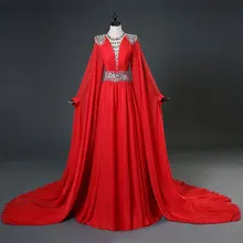 Красное платье с длинными рукавами для сцены, платье с блестящими кристаллами и большим шлейфом, костюм, платья для выпускного, дня рождения, празднования