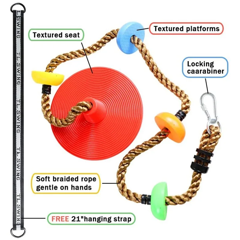 Outdoor Children's Tree Swing Platform Climbing Rope Reel Tree Swing Seat Room Swing Playground Accessories 5