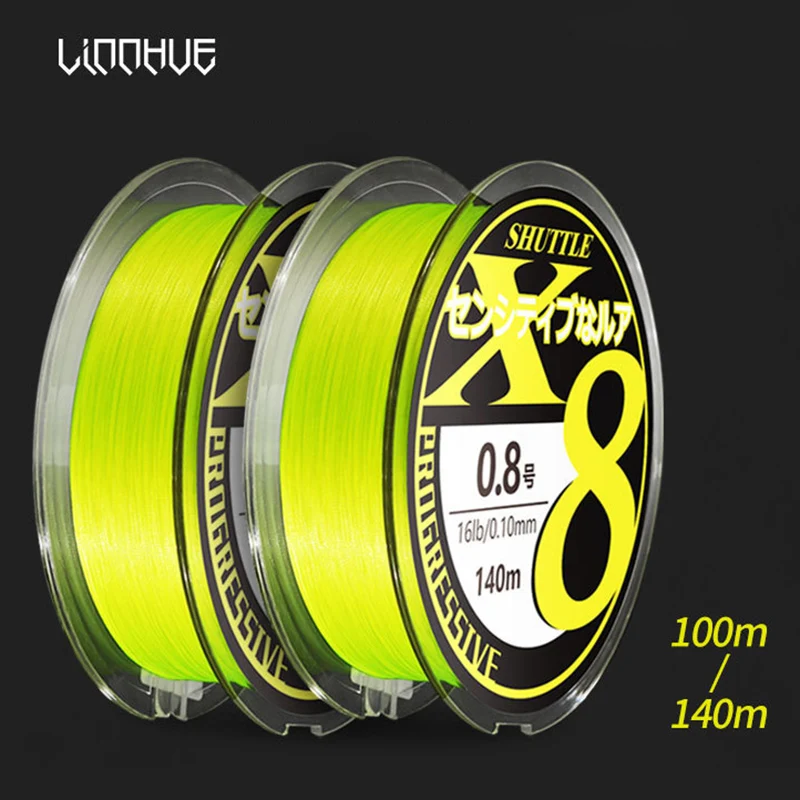 

LINNHUE 100M 140M PE Fishing Line 8 Stands Weaves PE Braided Rope Japan Multifilament Fishing Line Smooth 15-70LB Fishing Line